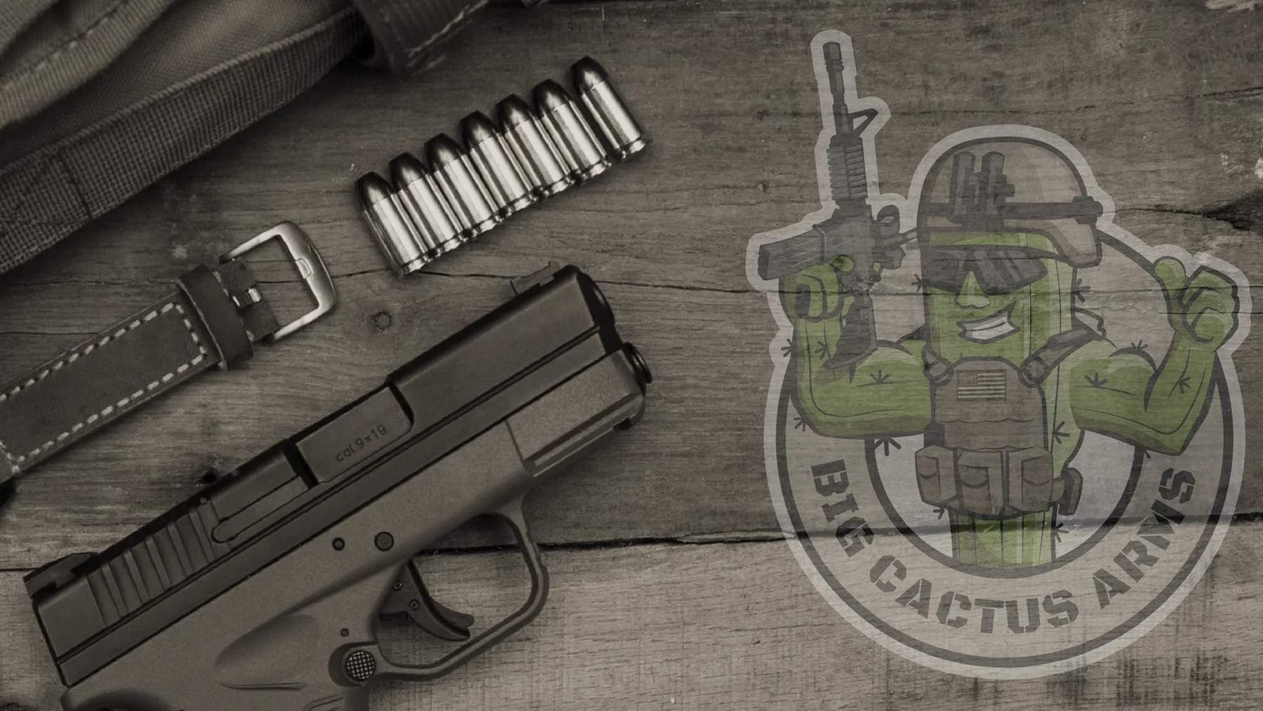 Handgun, ammunition, and range gear reference artwork